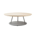 Moderne ronde salontafel met metalen onderstel**