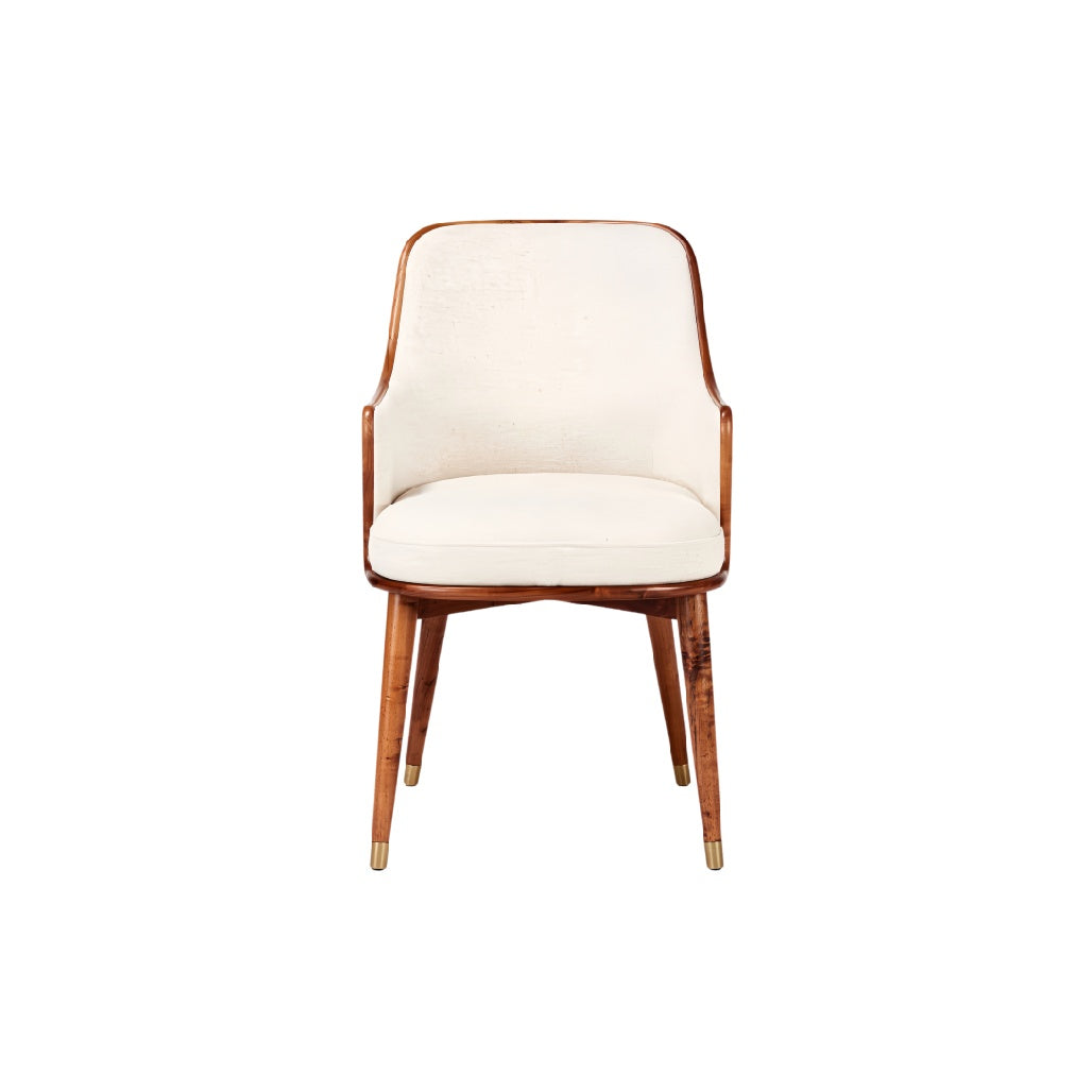 Elegante Houten Eetkamerstoel met Stoffering**